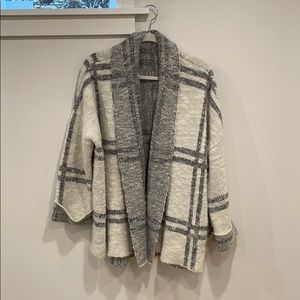 Free people plaid open cardigan / shawl